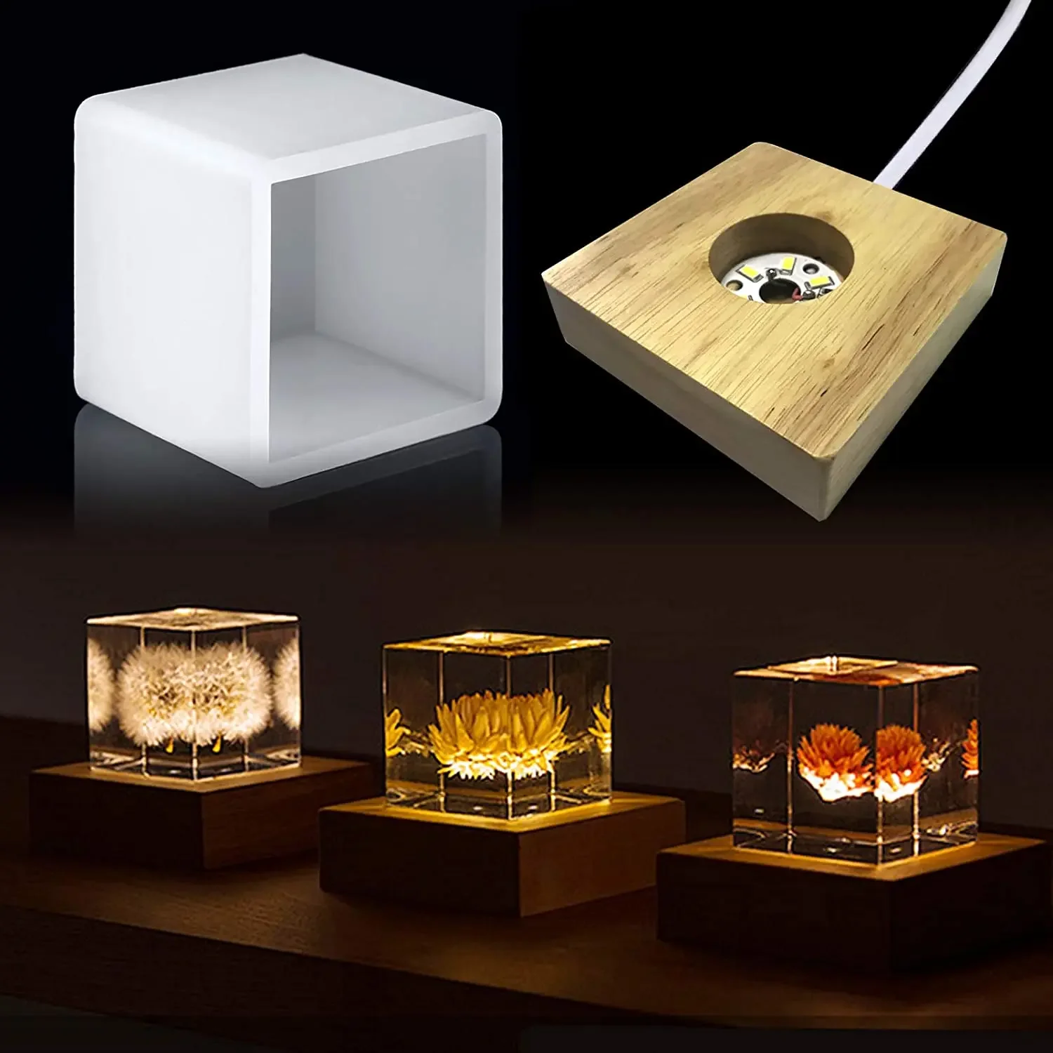 Resin Art Lamp - Square Light Resin Mold,led Silicone Molds
