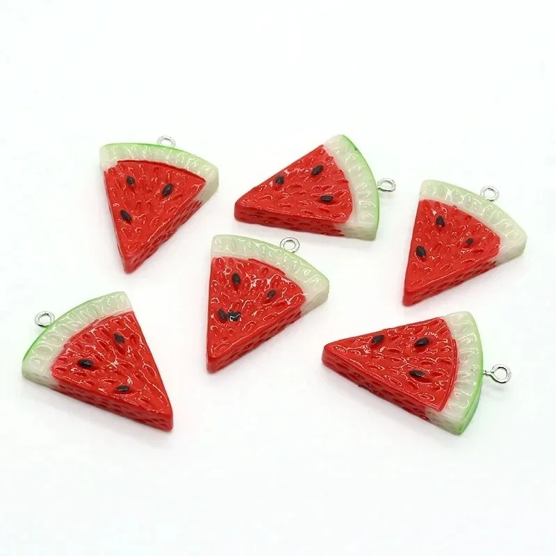 Resin Art Handmade - 10Pcs Double Sided Triangle Watermelon Resin