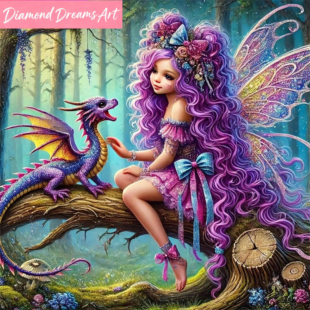 Resin Art For Kids - Full Square Round Diamond Mosaic Girl