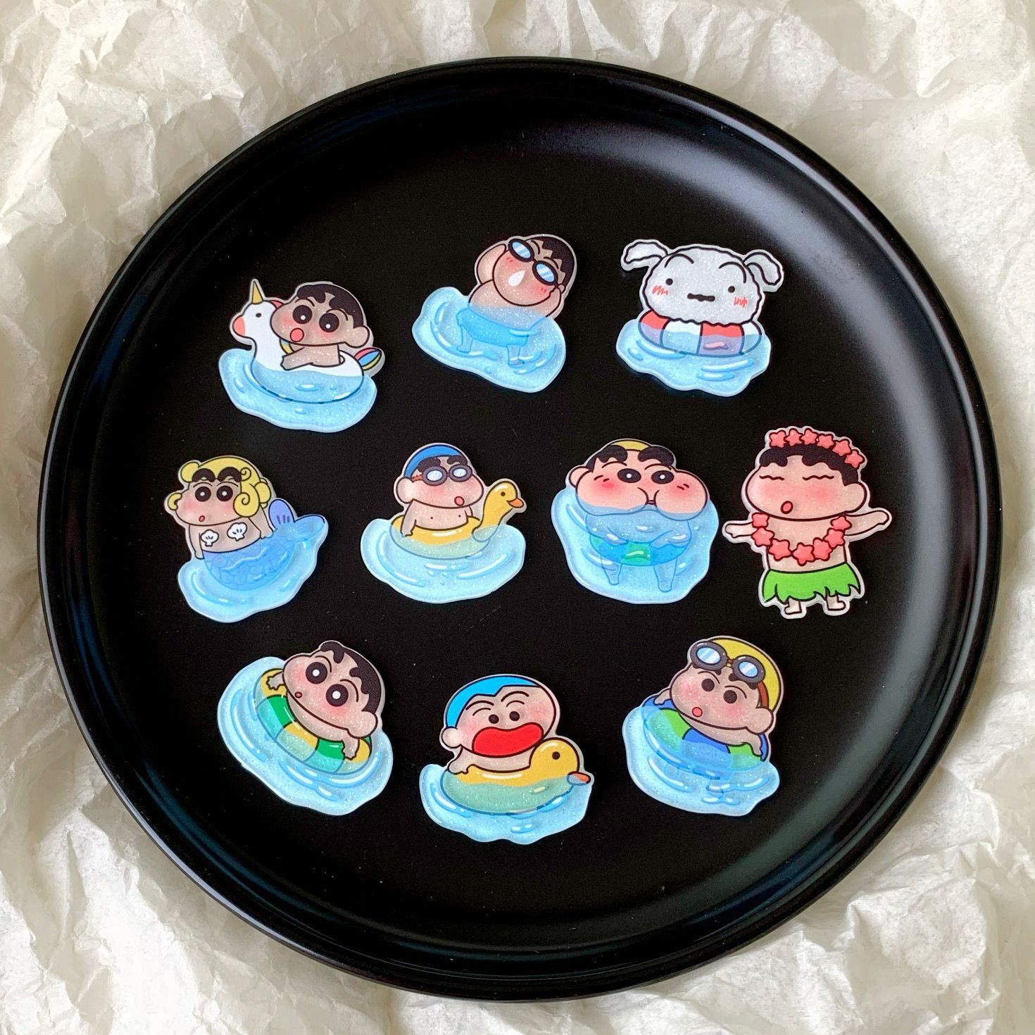 Resin Art Accessories - Crayon Shin-chan resin accessory fan water
