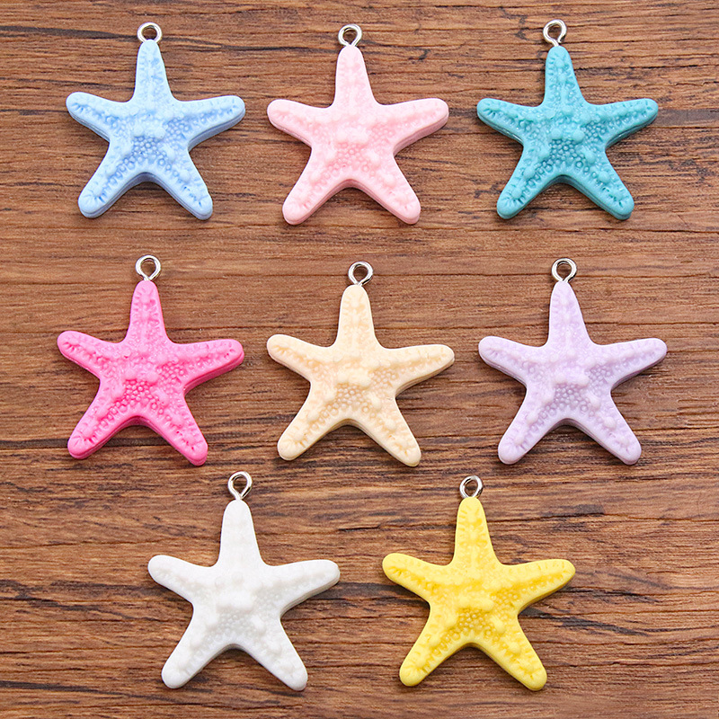 Resin Art Accessories - 10Pcs Dopamine Color Starfish Resin Charms