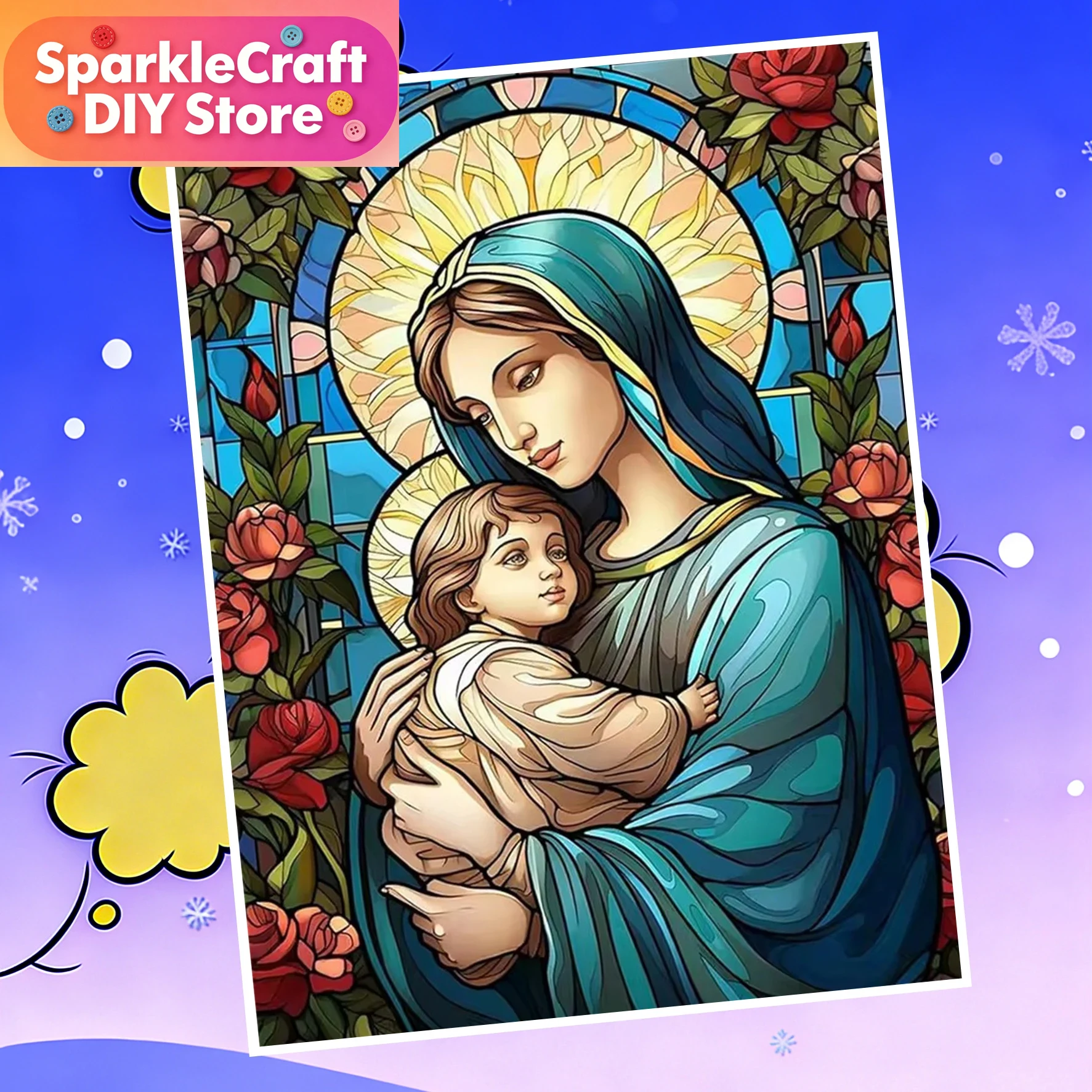 Resin Art Mary - 1pc frameless Diamond Art Virgin Mary
