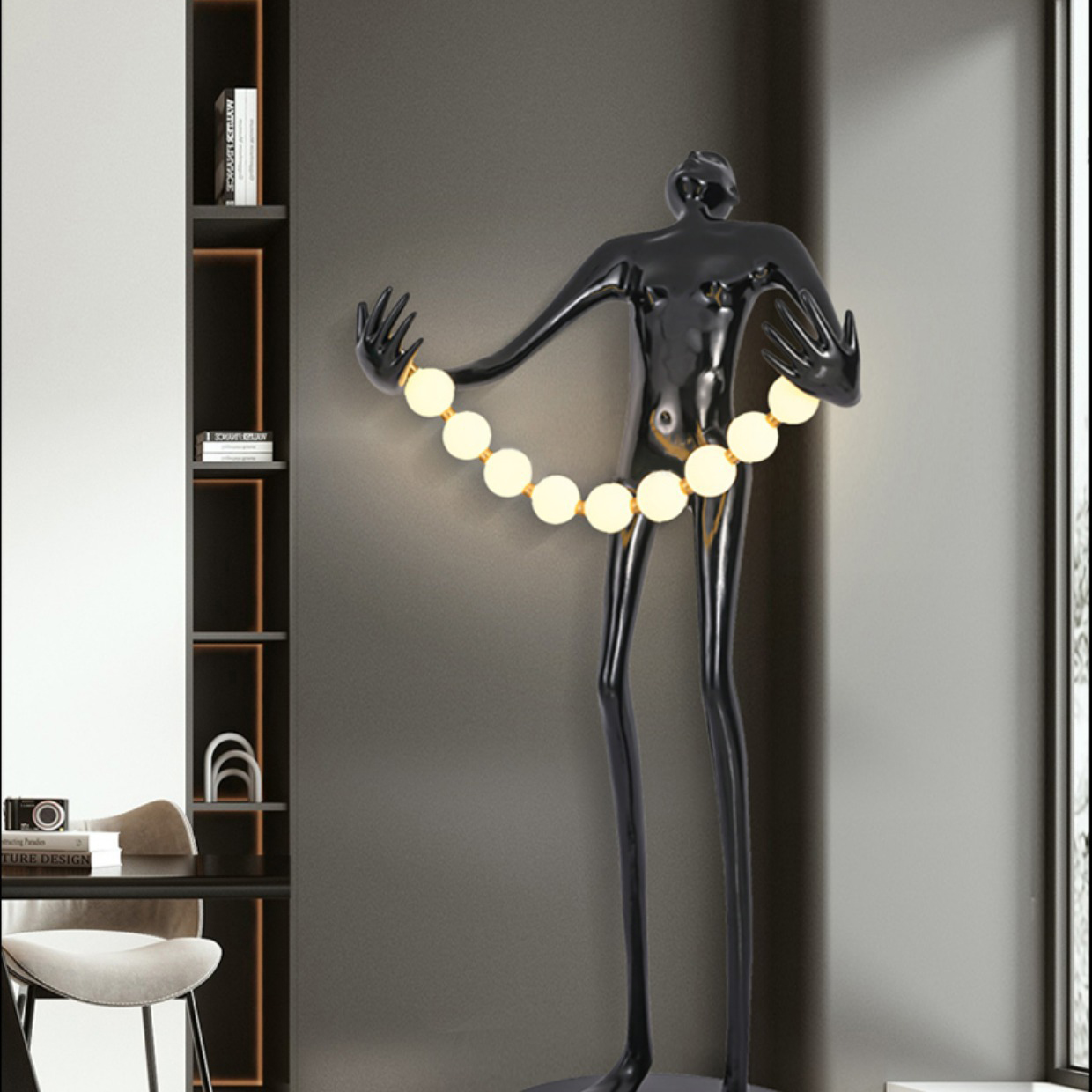 Resin Art Gallery - Statue Character Floor Lamp Art Deco