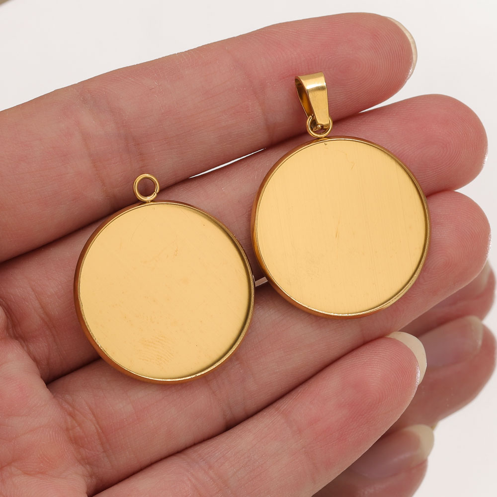 Resin Art Handmade - 10pcs Stainless Steel Gold Pendants Resin