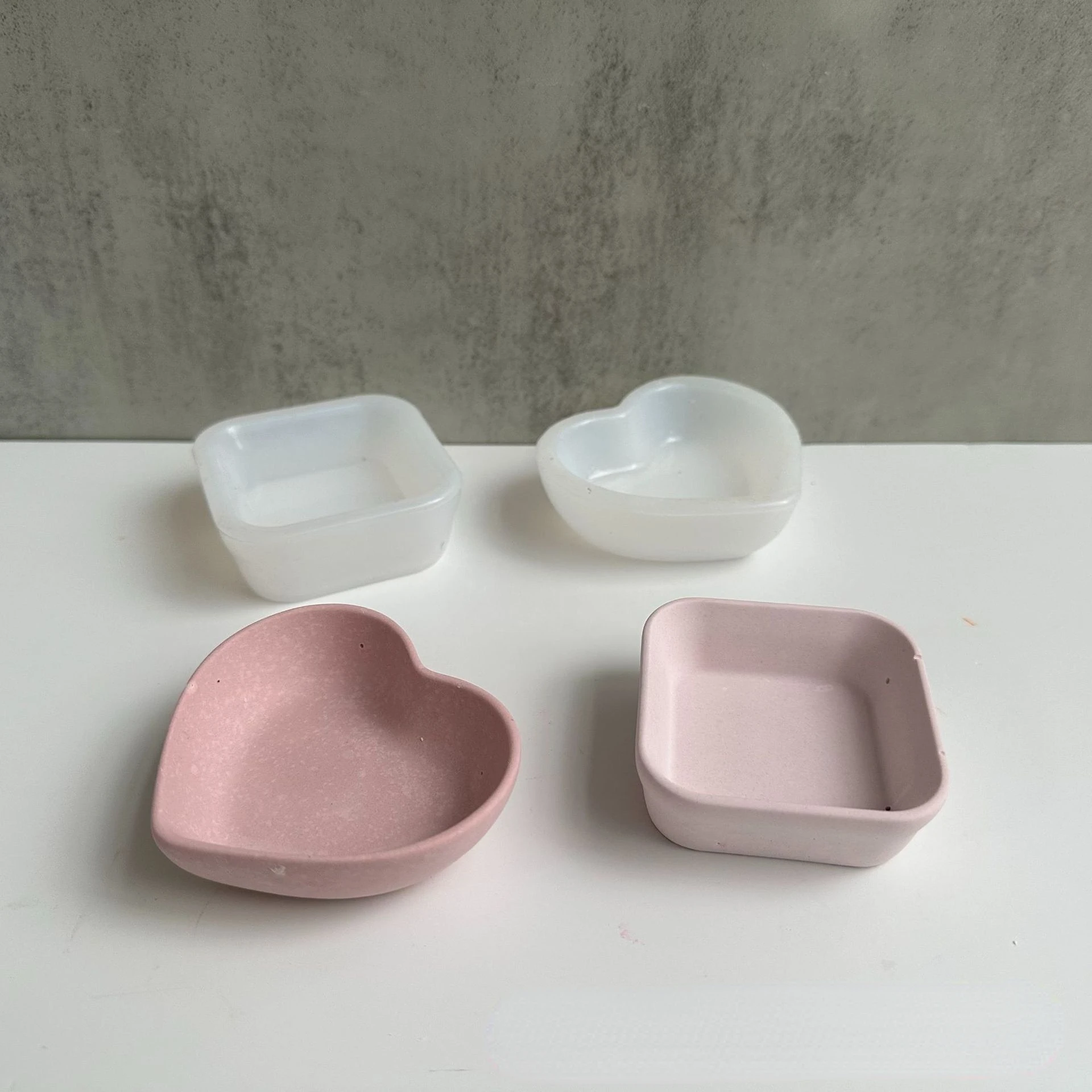 Tray Mold Rectangle - Concrete Square Heart Shape Silicone Molds
