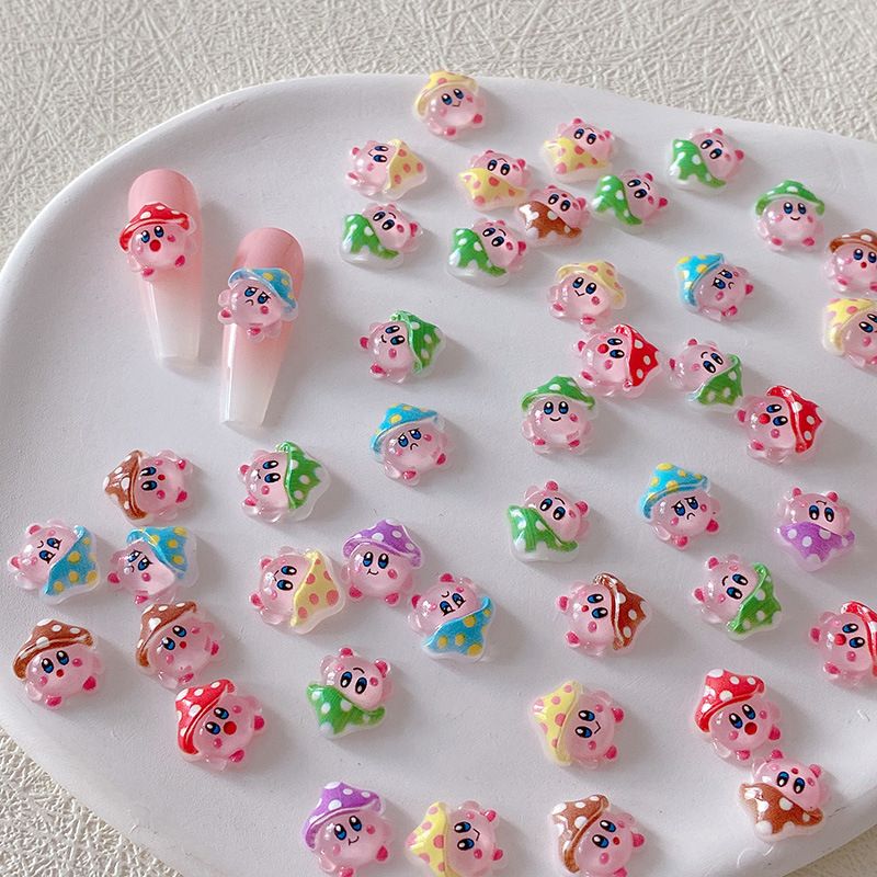 Resin Art Accessories - 2/10/20pcs Kirby Nail Charms 3D Resin