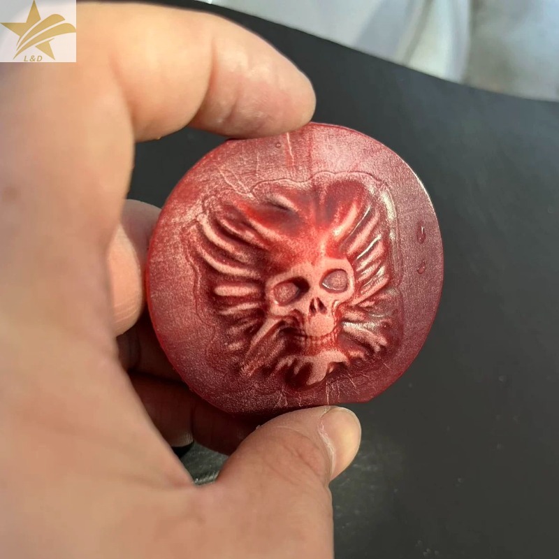 Resin Art Logo - 3D Mini Skull Head Leather Stamp