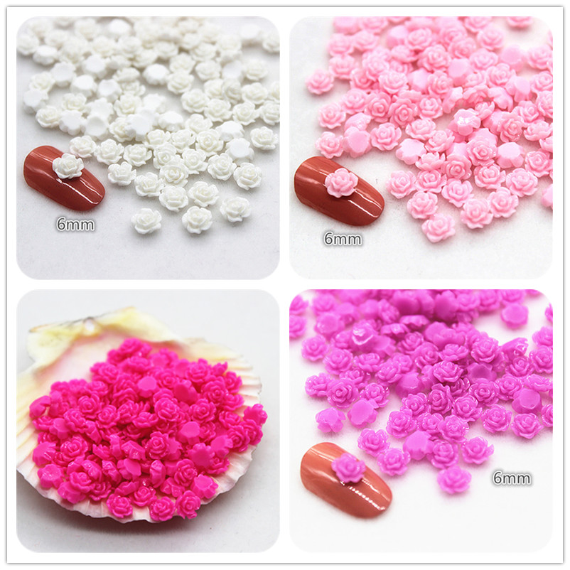 Resin Art For Rose - 100pcs 6mm Resin Mini Rose Flower