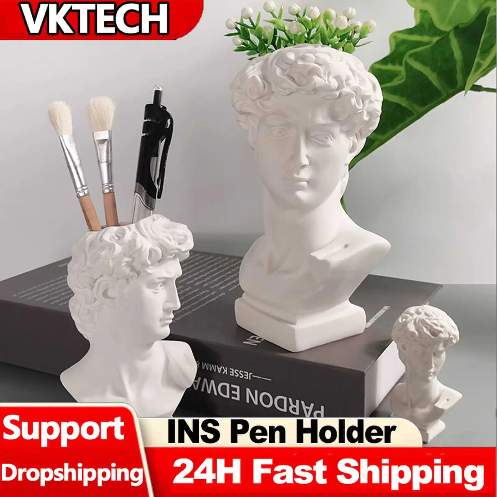 Resin Art Pen - Creative Statue Pen Holder Sculpture David