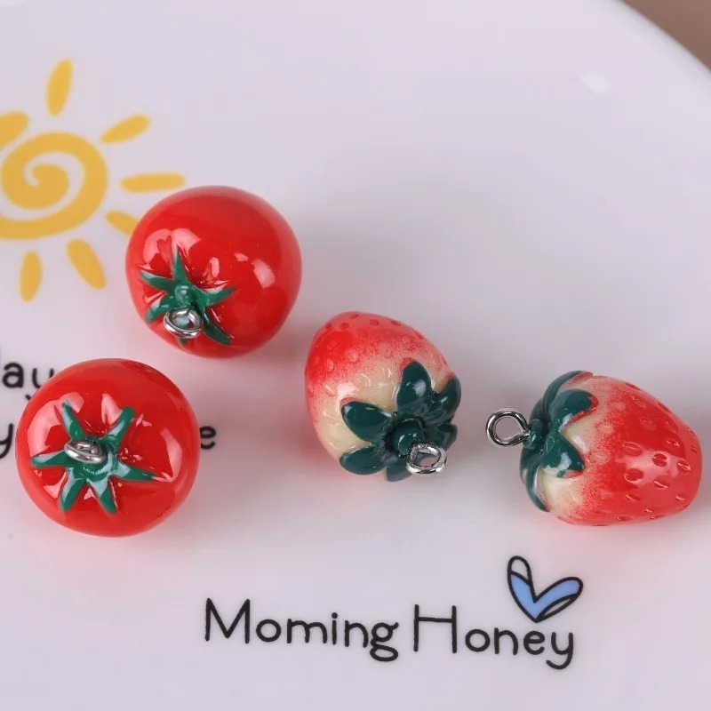 Resin Art Accessories - 10 Pieces Realistic 3D Strawberry Tomato