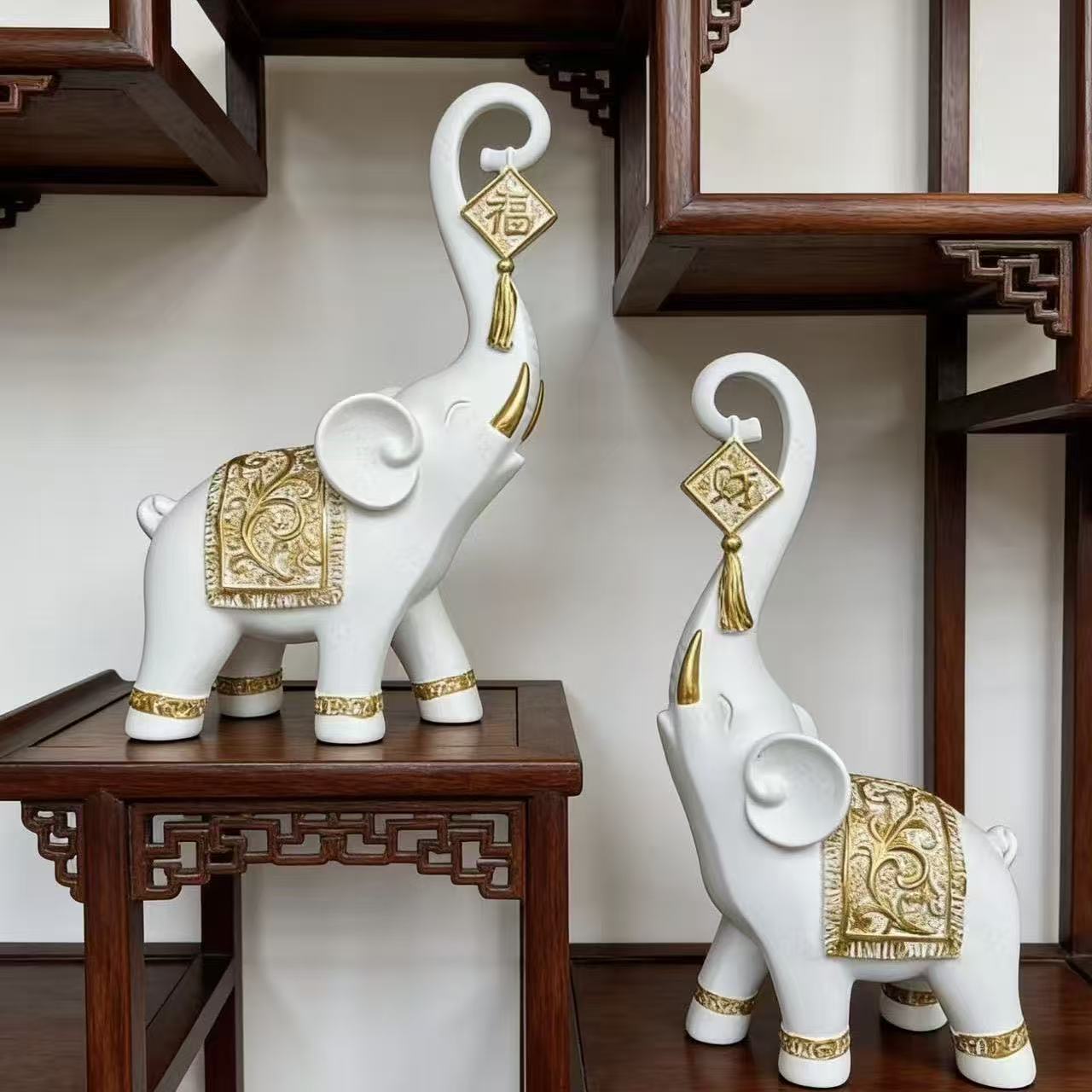 Resin Art Wedding Gift - One Pair Chinese Style Lucky Wealth