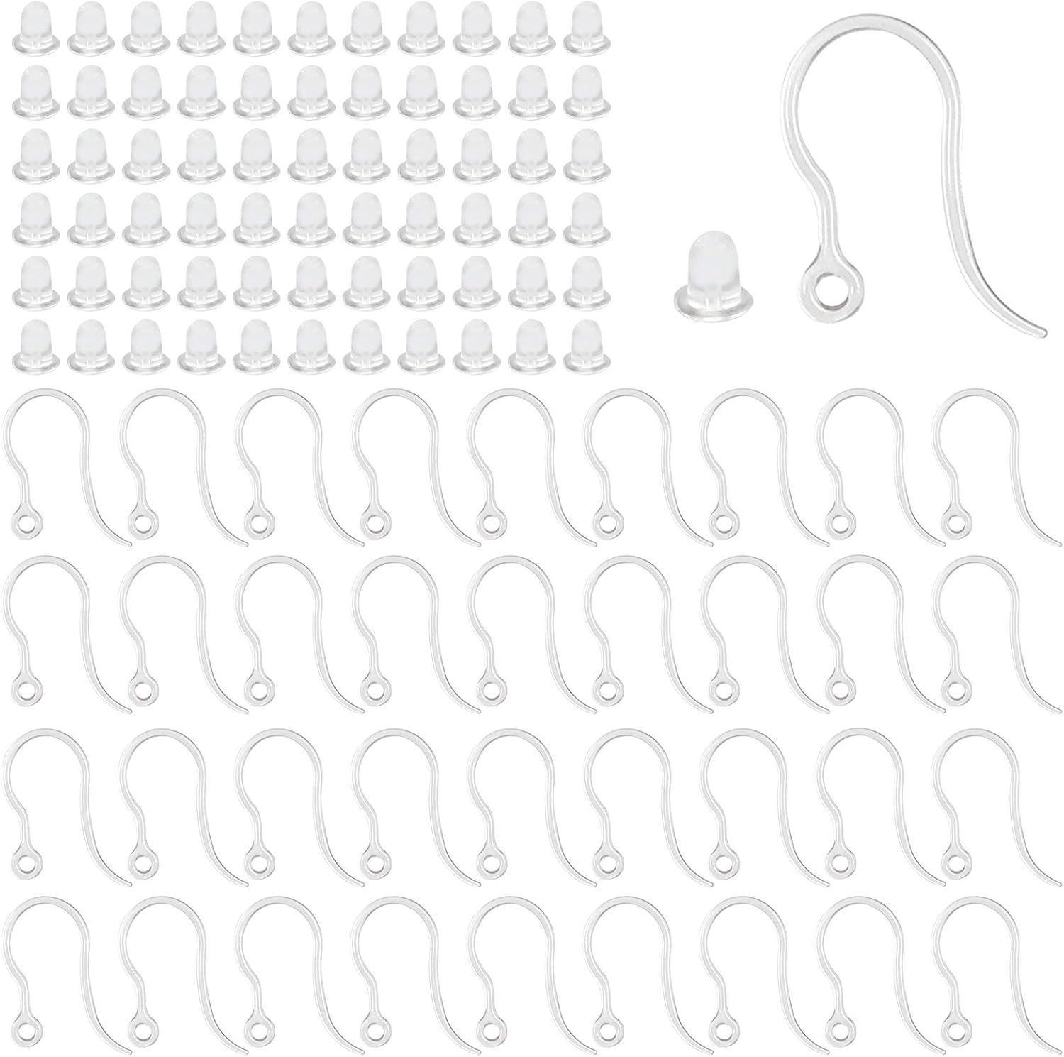 Resin Art Handmade - 40pcs Clear Plastic Earring Hooks Ear