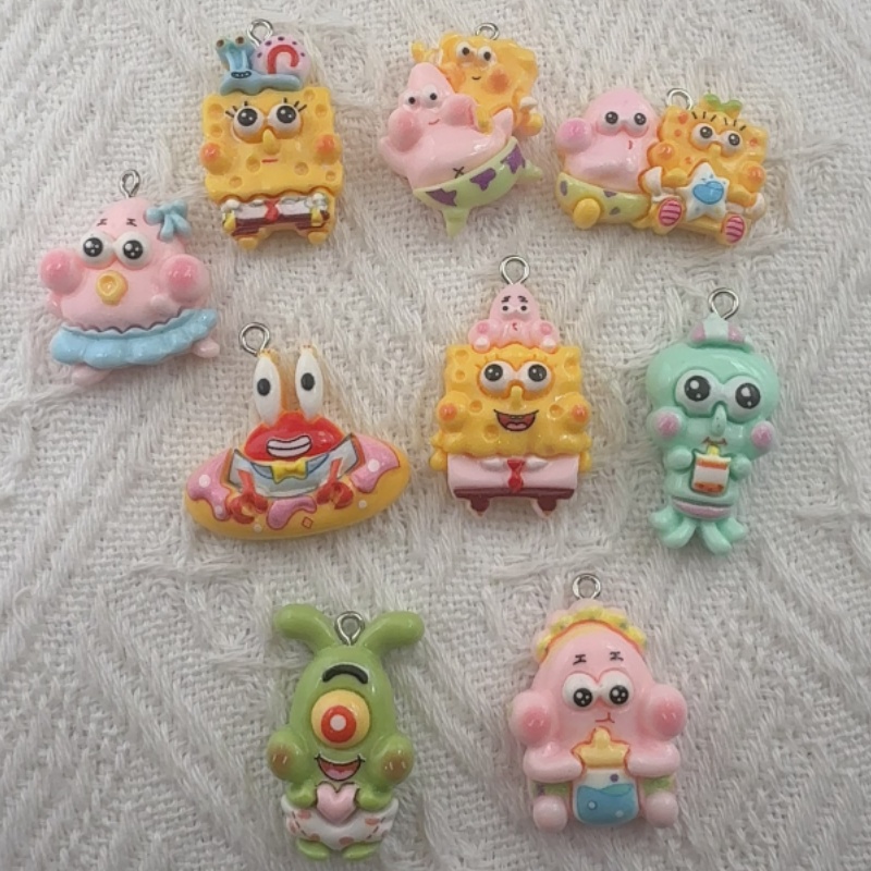 Resin Art Handmade - 10pcs cartoon resin pendant, DIY jewelry