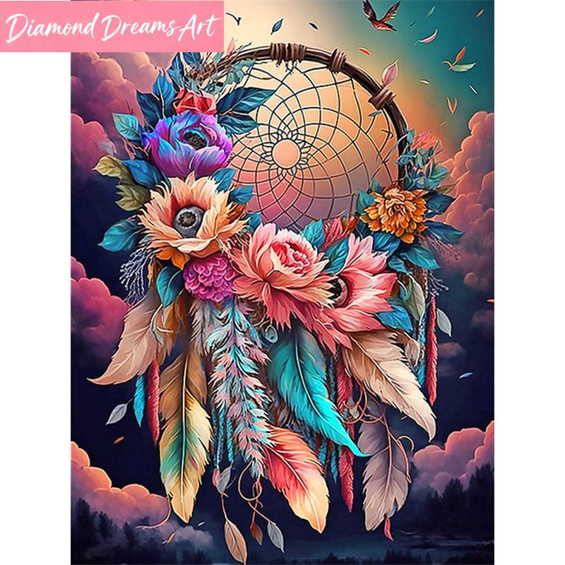 Resin Art For Rose - Frameless, Diamond Painting Dream Catcher Butterfly