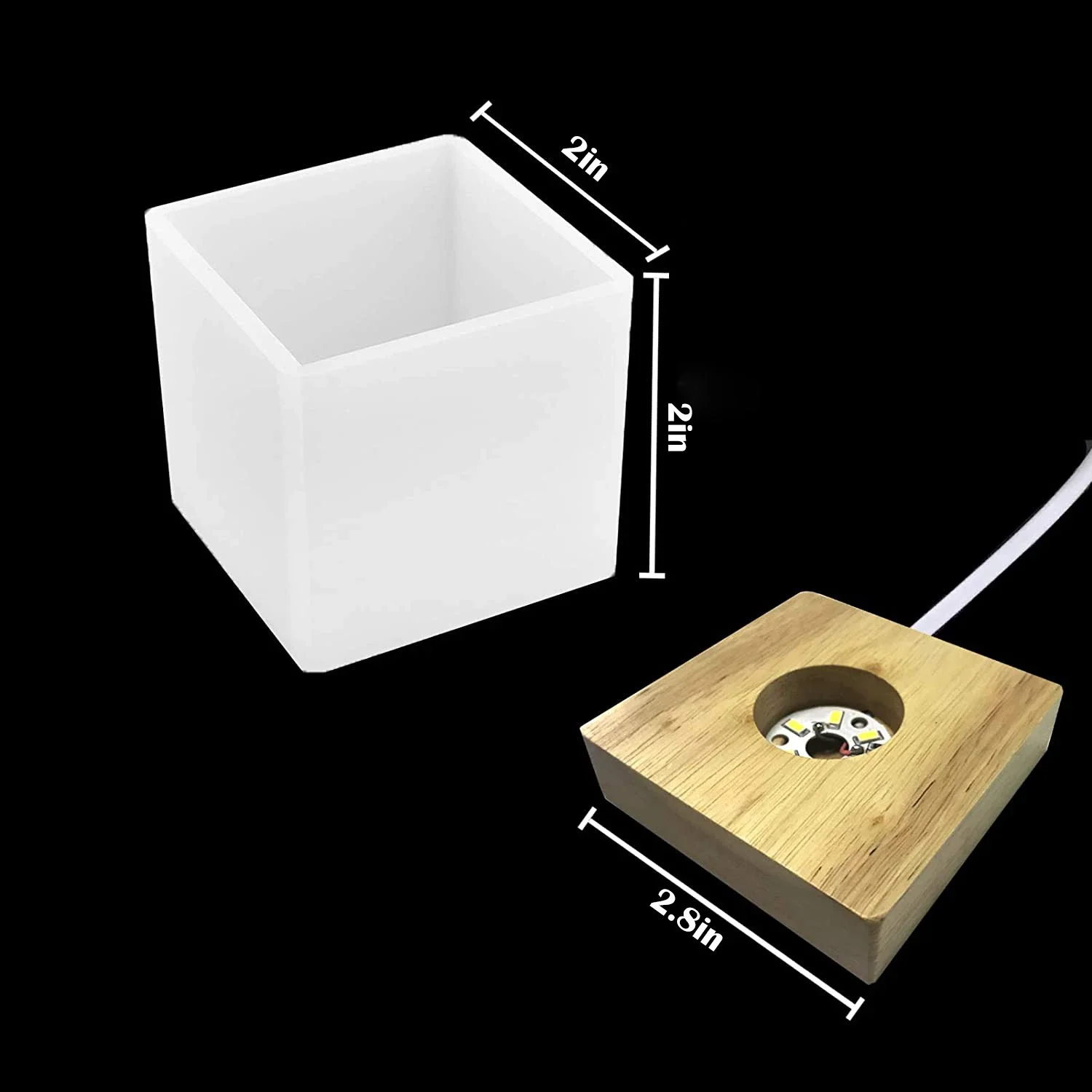 Square Light Resin Mold,led Si - огляд і ціна Resin Art Lamp