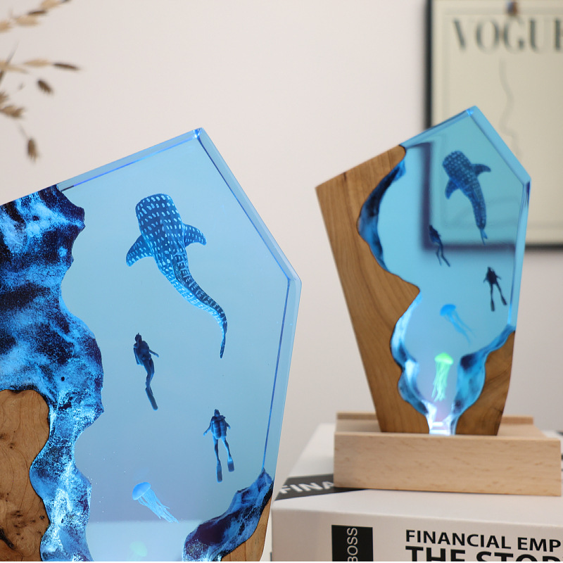 Resin Cave Whale Diver Desktop - огляд і ціна Resin Art Wedding Gift