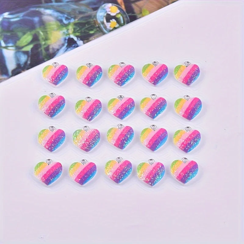 10Pcs Colorful Heart Resin Cha - огляд і ціна Resin Art Handmade