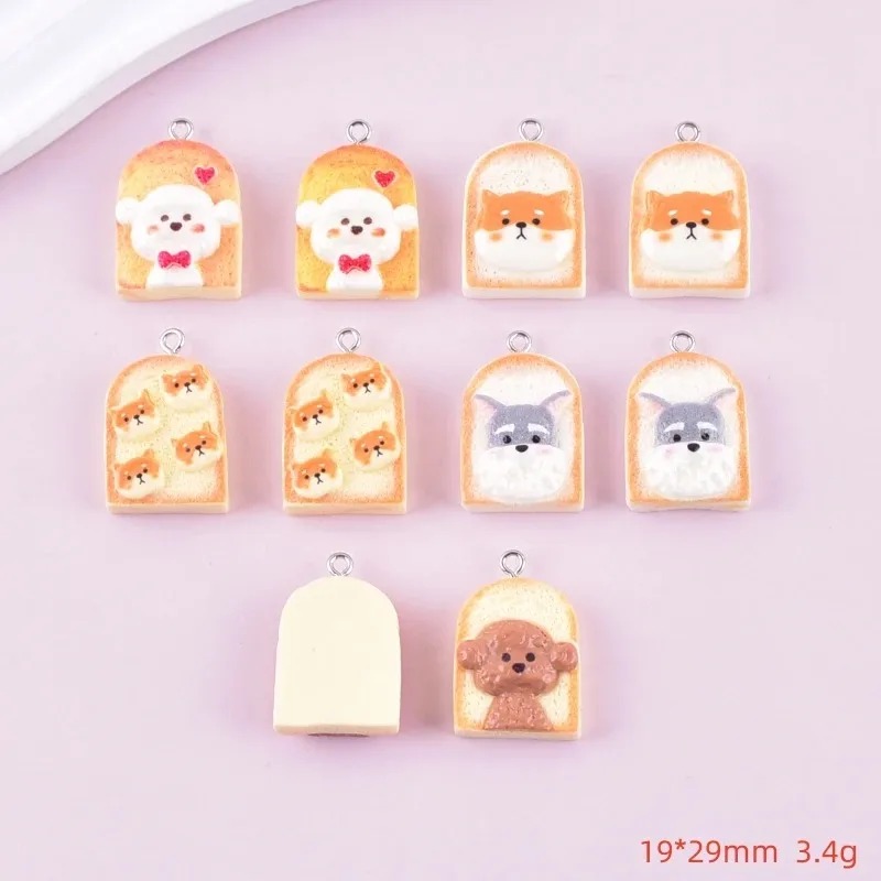 10Pcs Cute Toast Dog Resin Pen - огляд і ціна Resin Art Handmade