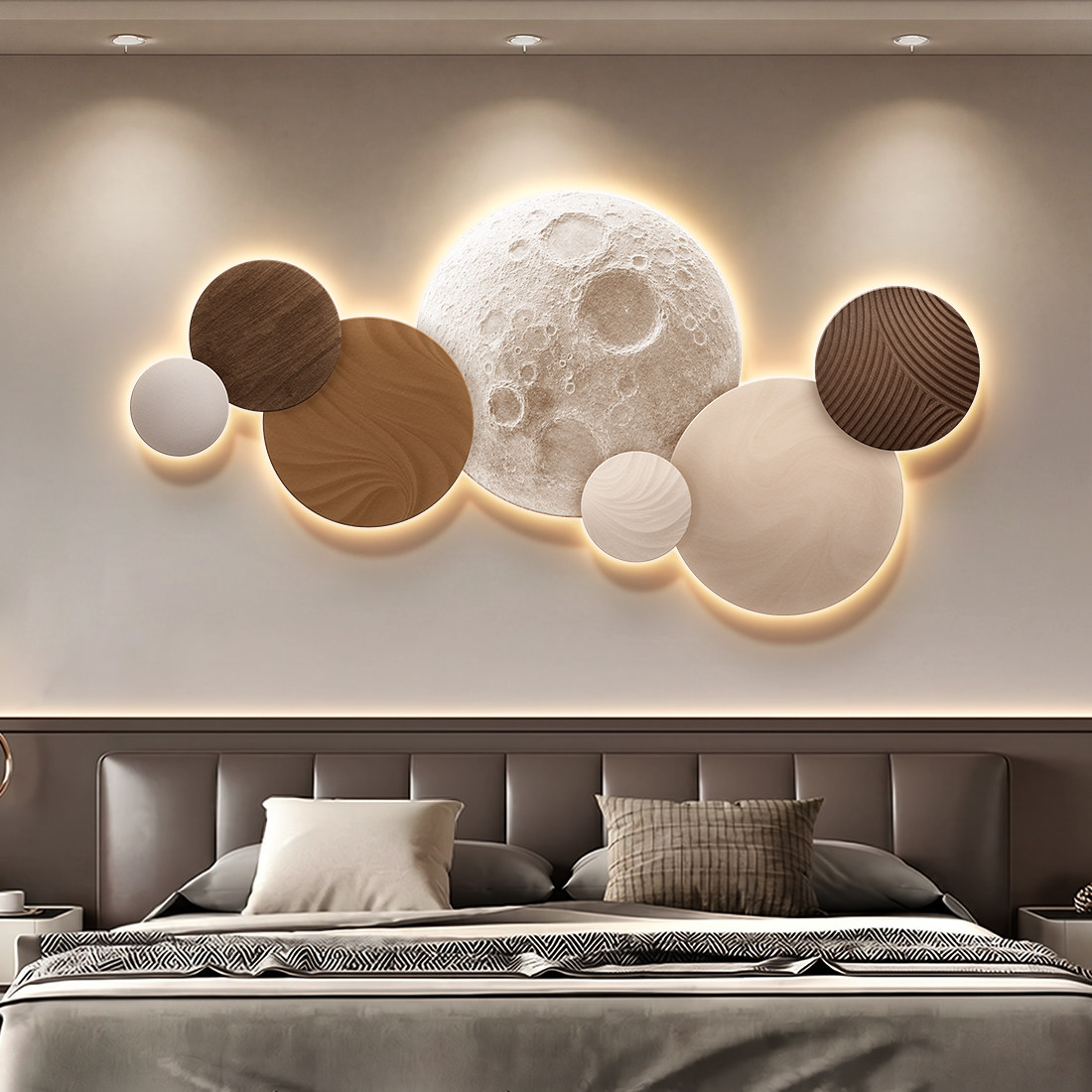 Moon Bedroom Decor Modern Luxu - огляд і ціна Resin Art On Wood