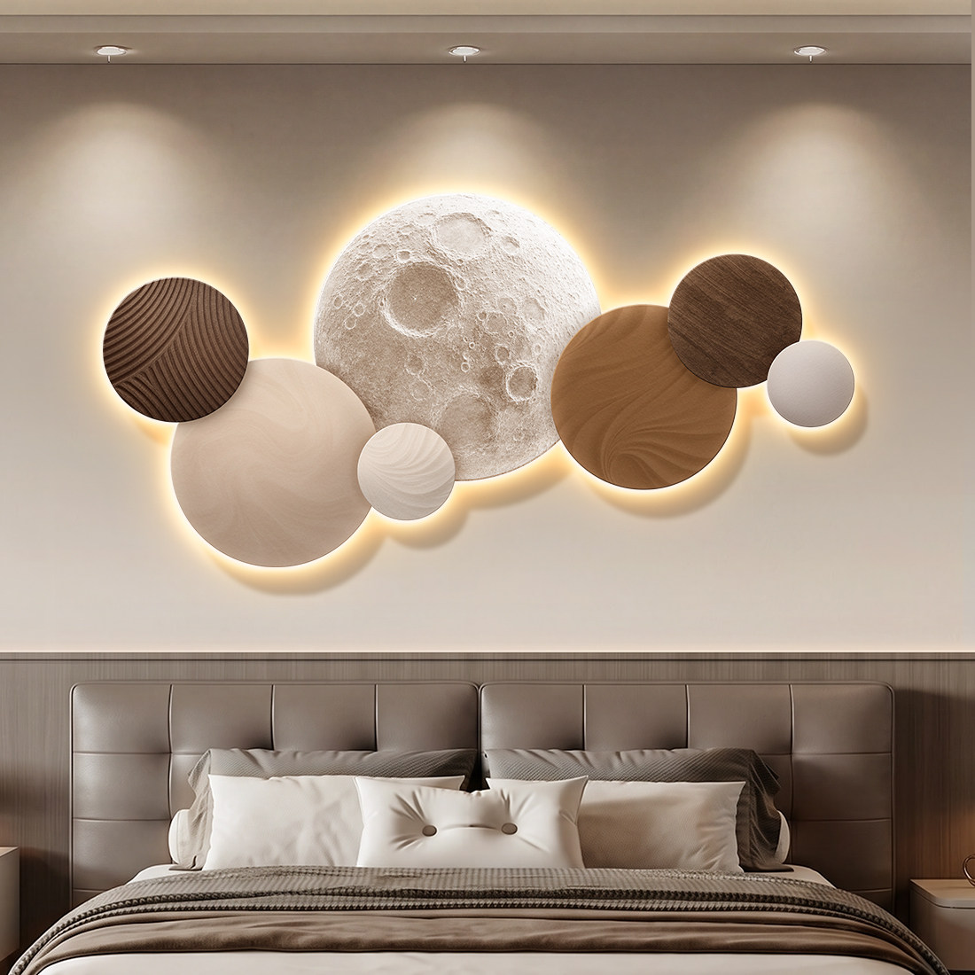 Moon Bedroom Decor Modern Luxu - огляд і ціна Resin Art On Wood