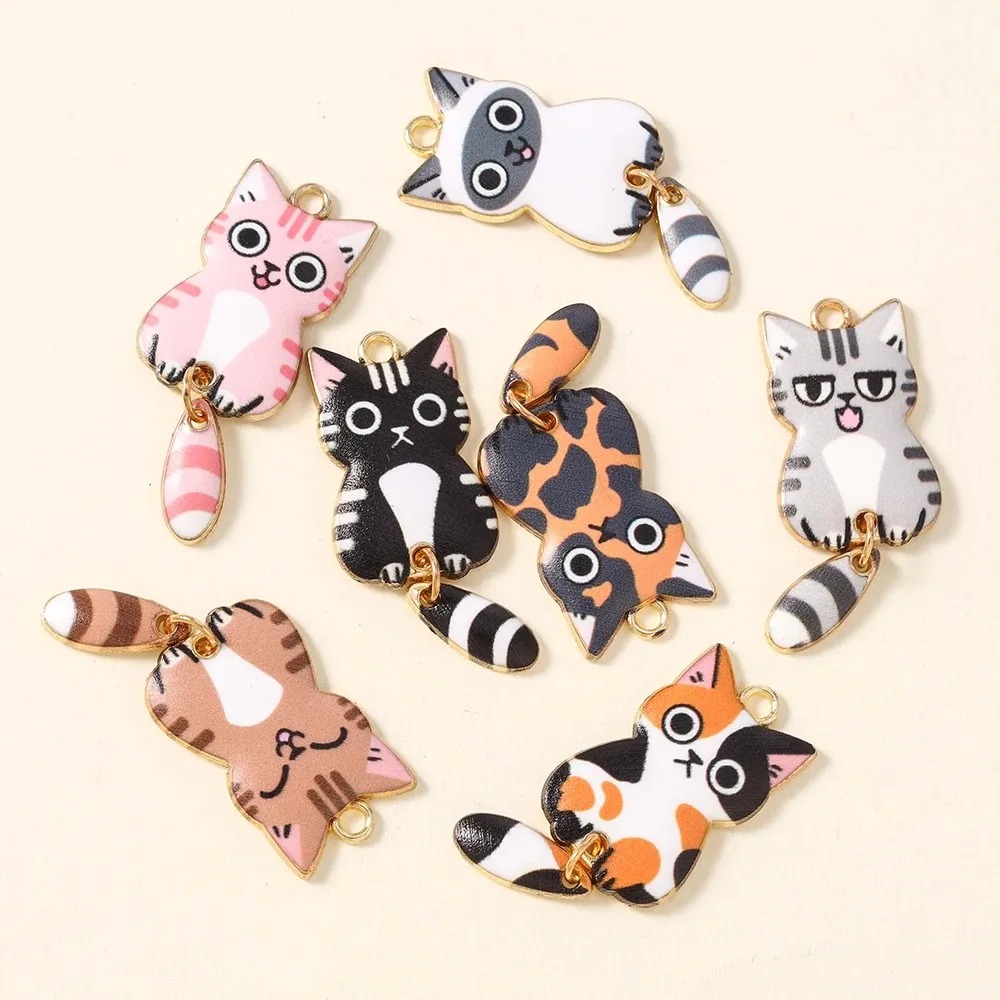 10Pcs 16×39mm Cute Cartoon Cat - огляд і ціна Resin Art Handmade