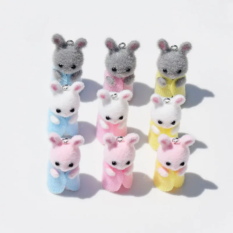 3Pcs 3D Flocking Resin Rabbit  - огляд і ціна Resin Art Accessories