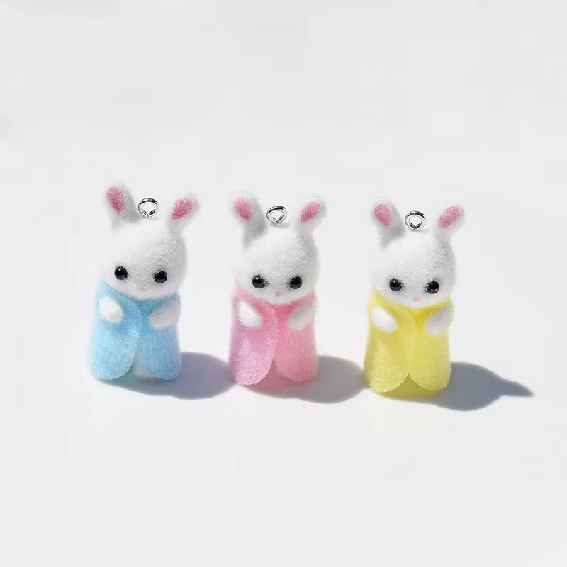 3Pcs 3D Flocking Resin Rabbit  - огляд і ціна Resin Art Accessories