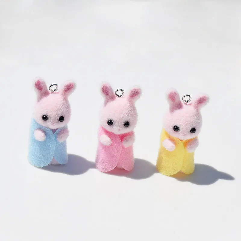 3Pcs 3D Flocking Resin Rabbit  - огляд і ціна Resin Art Accessories