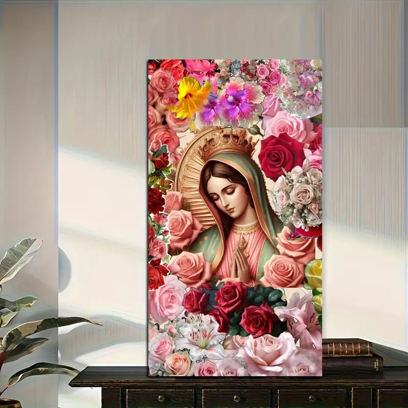 Red Rose VIrgin Mary Flower Di - огляд і ціна Resin Art Mary