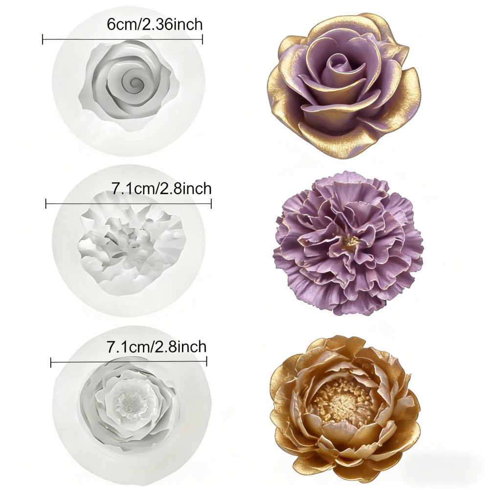 3-Piece Silicone Molds for Ros - огляд і ціна Resin Art Wedding Gift