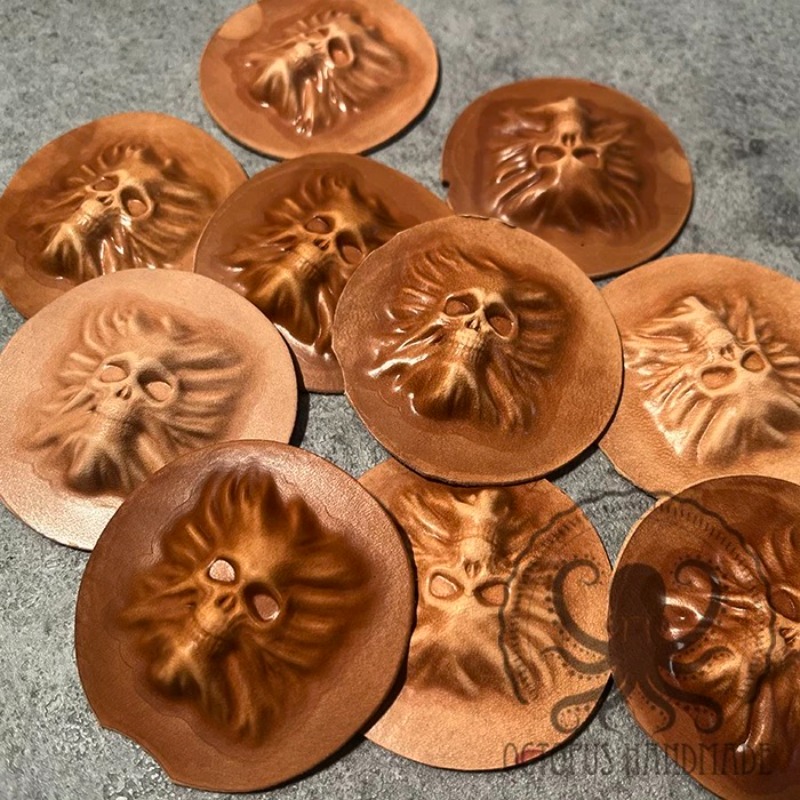 3D Mini Skull Head Leather Sta - огляд і ціна Resin Art Logo