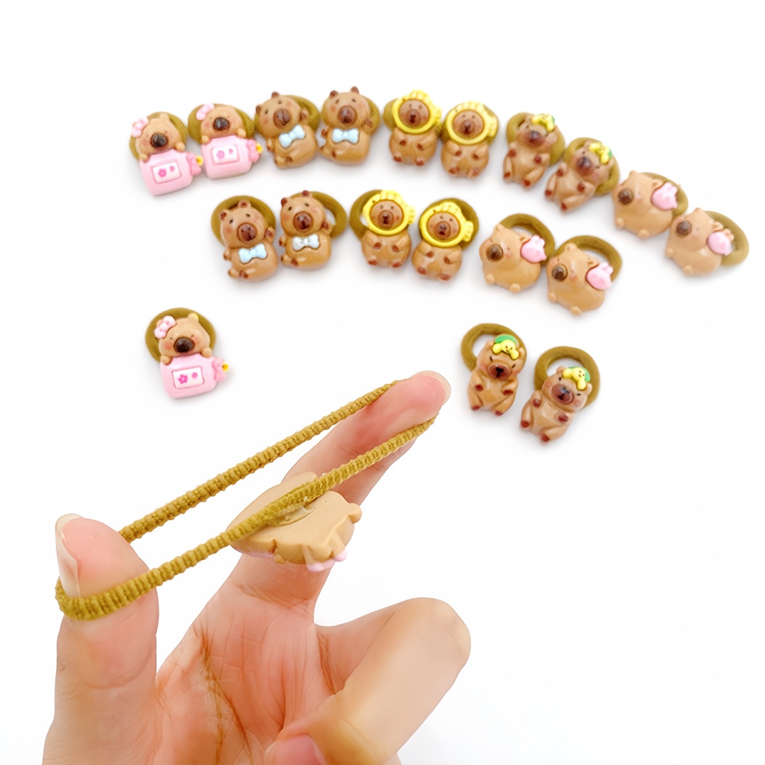 10Pcs Cute Capybara Hair Ties  - огляд і ціна Resin Art For Kids