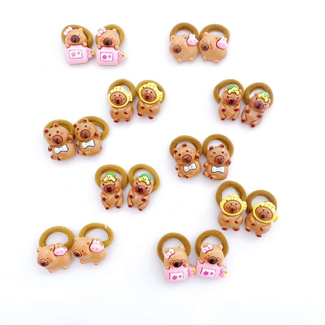10Pcs Cute Capybara Hair Ties  - огляд і ціна Resin Art For Kids
