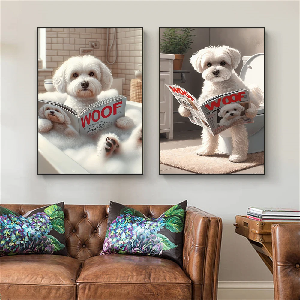 Funny Bathroom Maltese Dog Toi - огляд і ціна Resin Art For Kids