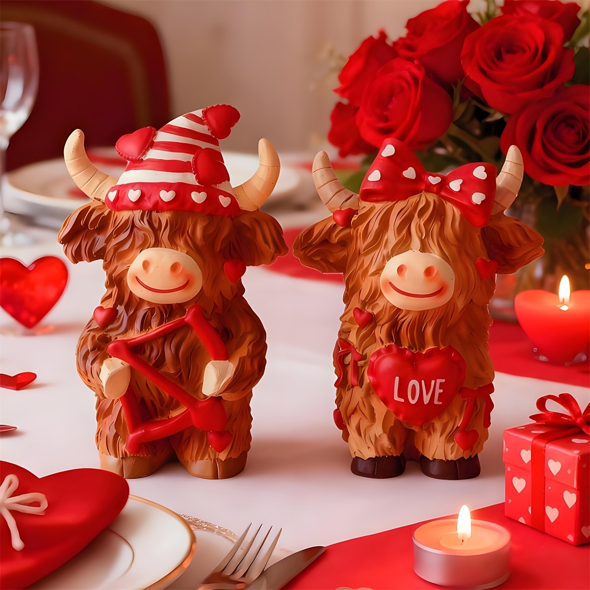 Highland Cow Couple Resin Orna - огляд і ціна Resin Art Wedding Gift