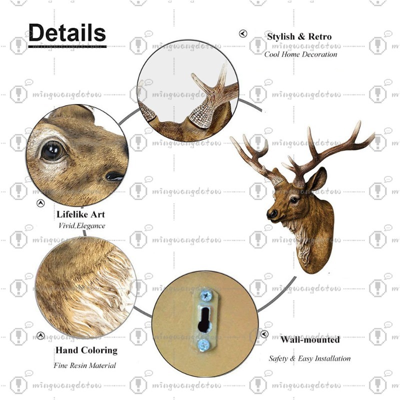 Faux Deer Head 17 inch Faux An - огляд і ціна Resin Art Handmade