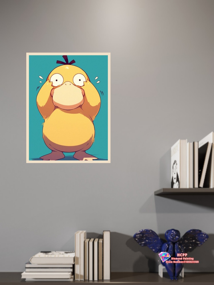 1pc frameless Psyduck Cartoon  - огляд і ціна Resin Art Sticker