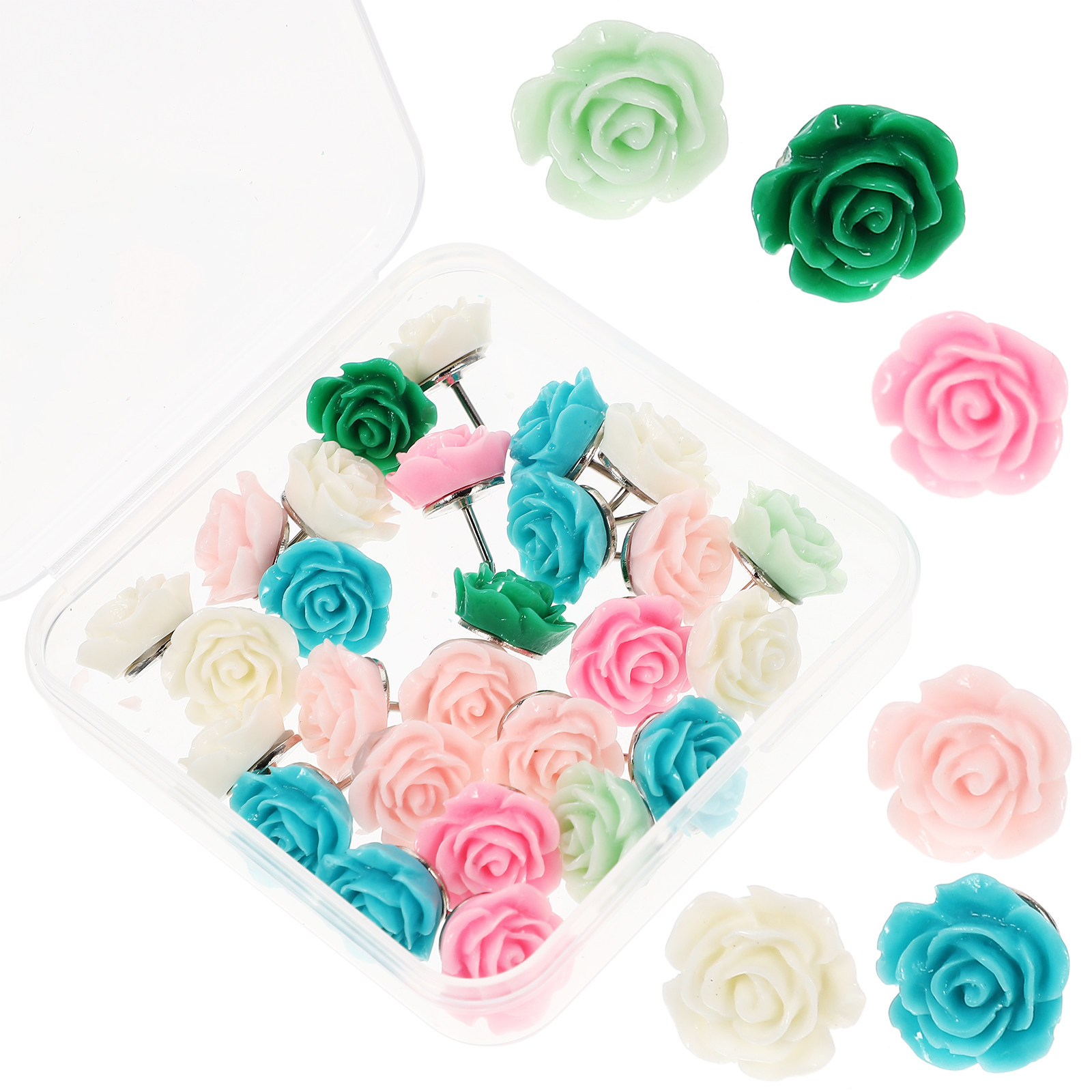 30Pcs Rose Flower Shaped Push  - огляд і ціна Resin Art Using Flowers